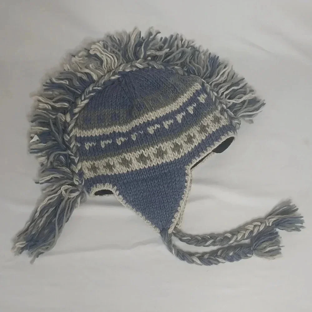 Handmade Wool Mohawk Hat, Made in Nepal - Picture 3 of 3